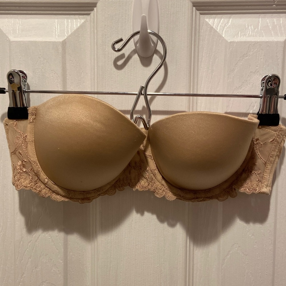WonderBra Nude Lace Strapless Bra 34B (No Straps) #1